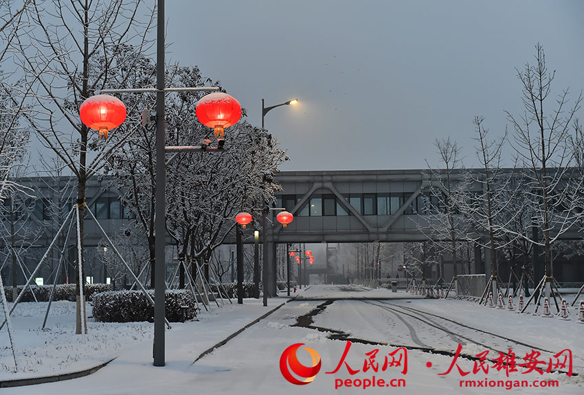 圖為雄安新區市民服務中心雪景。劉向陽 攝