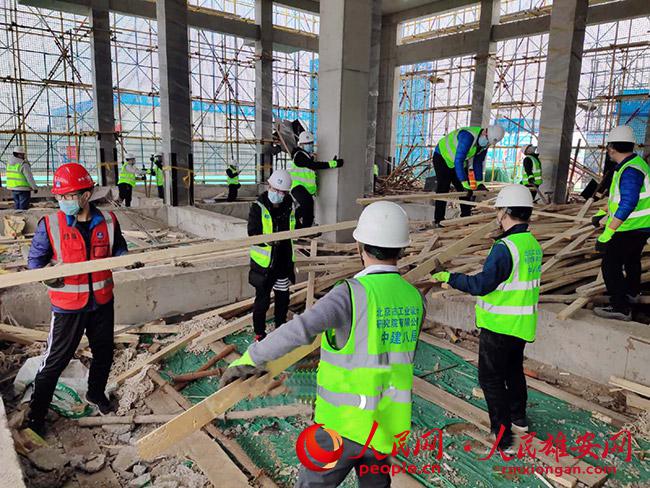 北海幼儿园雄安园区复工 管理人员上阵施工力保按时完工