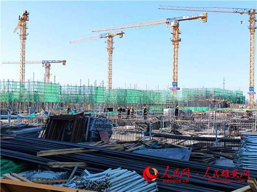 雄東片區A單元安置房項目組織開展主體施工、外架拆除及肥槽回填等工作。上海寶冶供圖