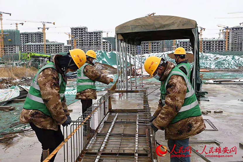 中鐵十一局容東DEG社區配套工程項目建設現場。中鐵十一局供圖