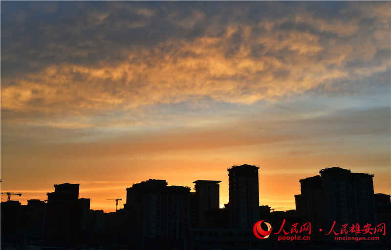 夕陽下的容東片區。劉向陽/攝