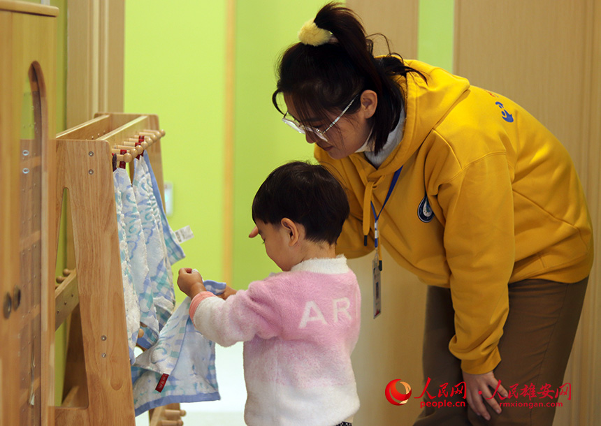 圖為雄安容和樂安幼兒園開學第一天。雄安容和樂安幼兒園供圖