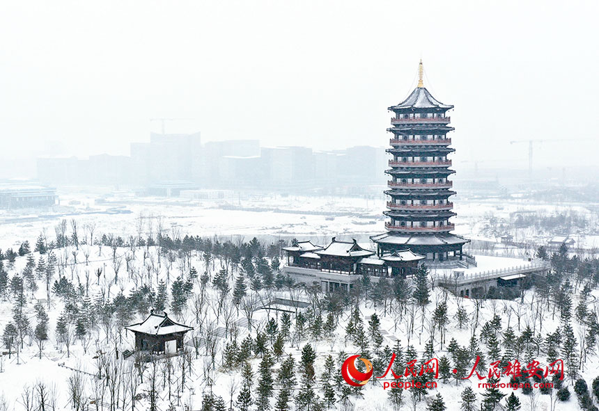 雄安新區悅容公園雪景。王世恆攝