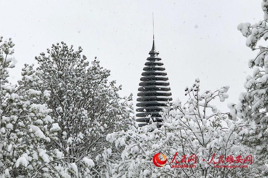 雄安新區容城縣容和塔雪景。王世恆攝