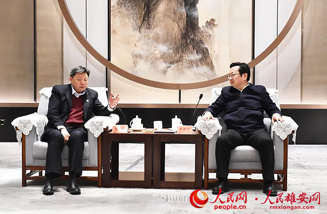張國華與北京科技大學校長楊仁樹一行舉行工作座談。劉向陽攝