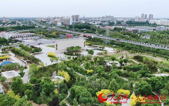 图为三贤文化广场。容城县园林绿化管理中心供图
