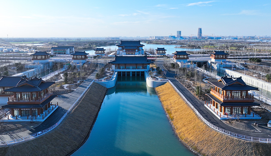 雄安新区南河枢纽工程。齐鑫摄