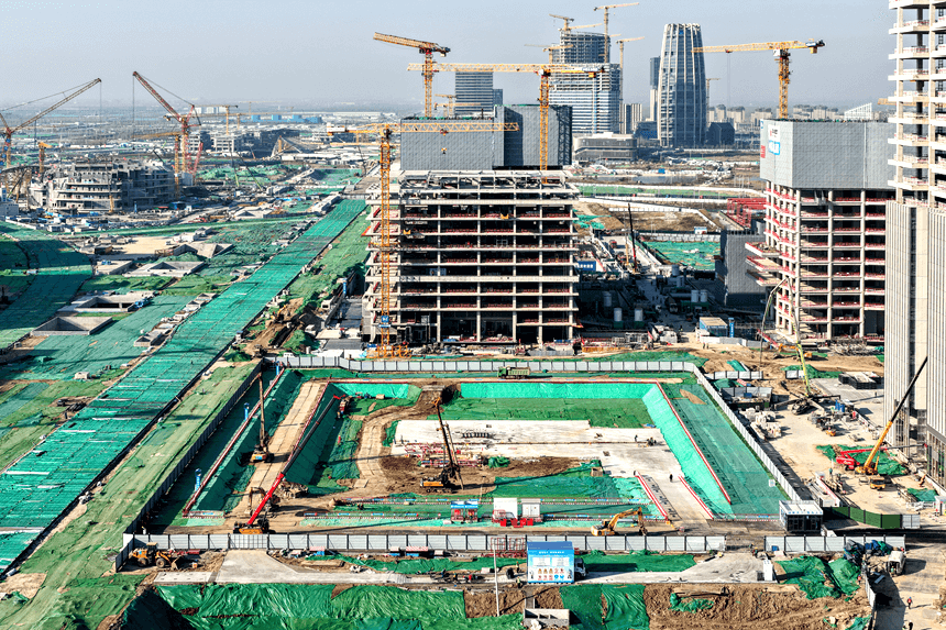 近日拍攝的建行雄安項目建設現場。胡忠攝